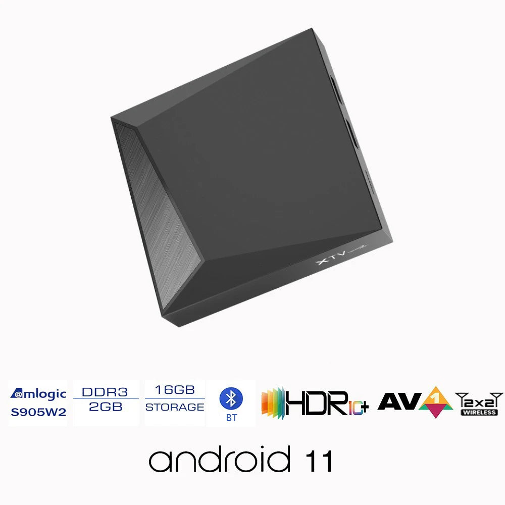 XTV AIR Meelo+ Android 11.0  Smartest tv box HD2.1 BT Amlogic S905W2 HDR+ Ethernet 100M AV1 H.265 4K UHD Media Player