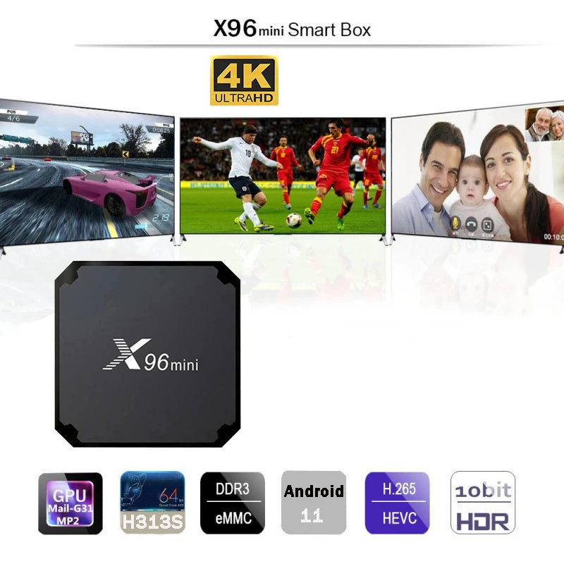 Originele X96 mini tv box Android 11.0 H313 S Quad Core 2GB 16GB 4G WiFi 4K UHD HDR 10 H265 multimedia speler TV Box