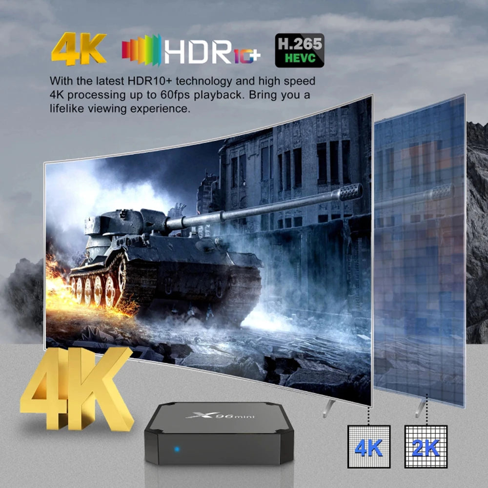 Originele X96 mini tv box Android 11.0 H313 S Quad Core 2GB 16GB 4G WiFi 4K UHD HDR 10 H265 multimedia speler TV Box