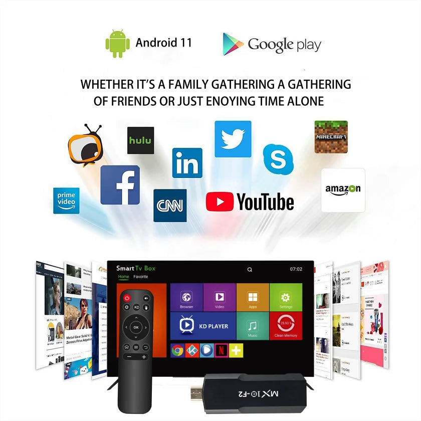 TV Sticks 1gb 8gb 1 unit Android 2024 stb mx10 F2 TV Box Android 4k eu Android TV Stick